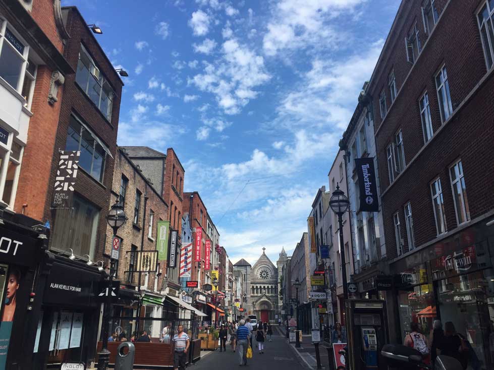 Busy street in Ireland
