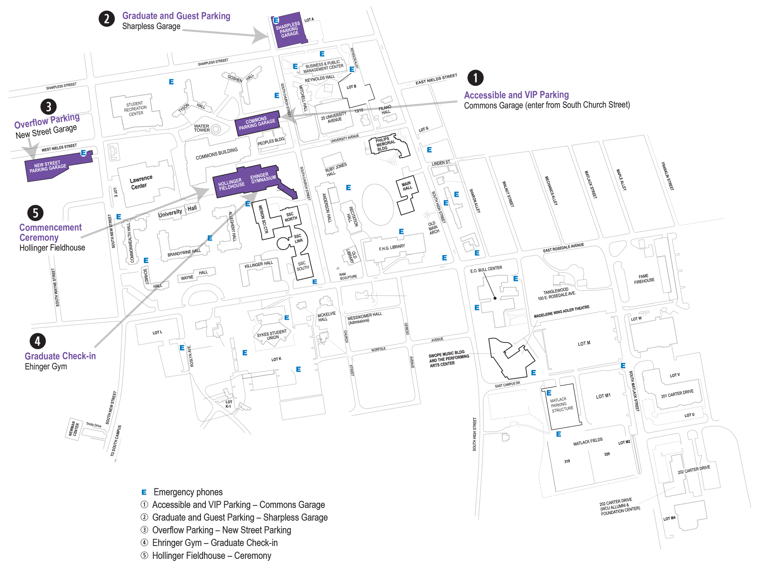 Parking for Commencement - WCU of PA