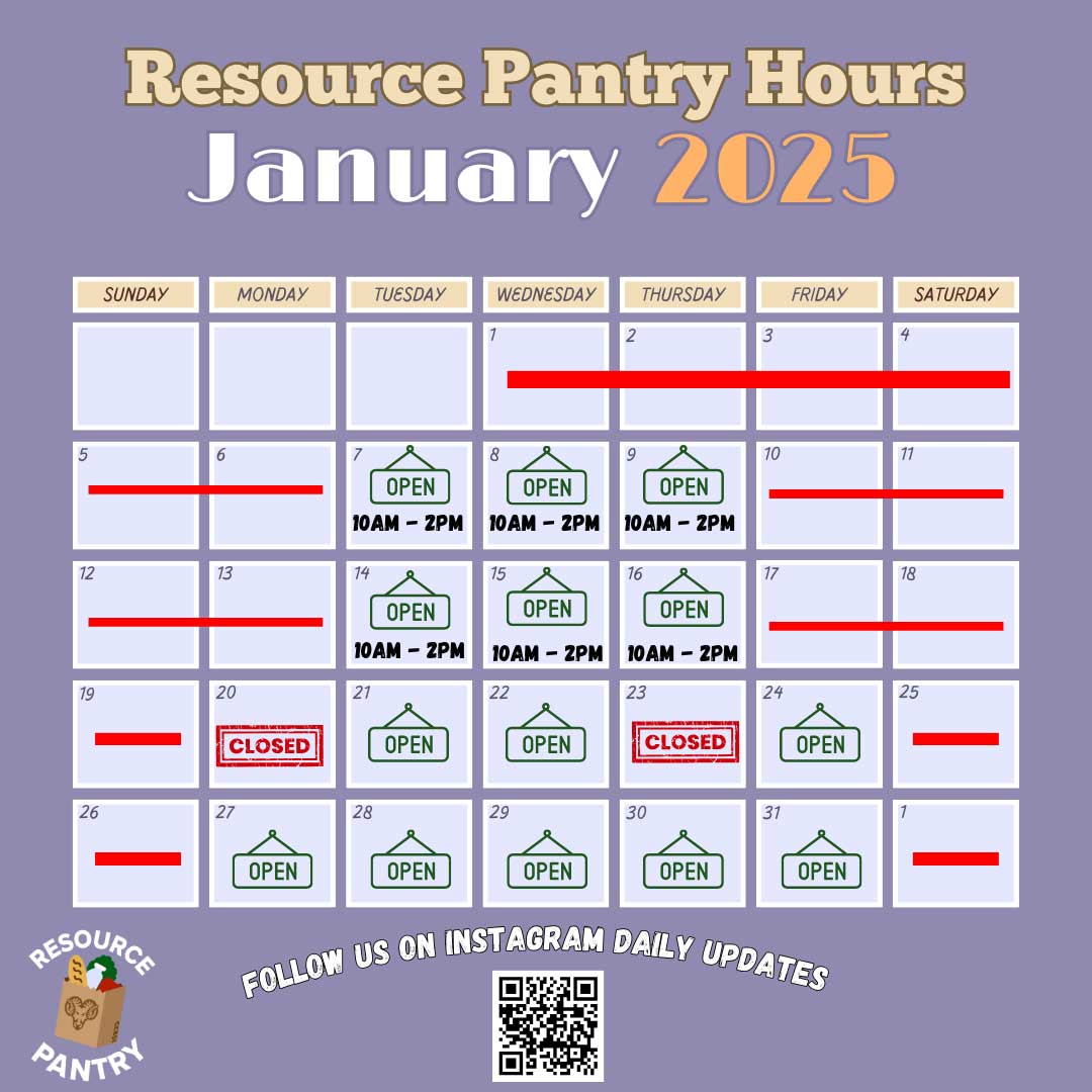 Resource Pantry January Hours