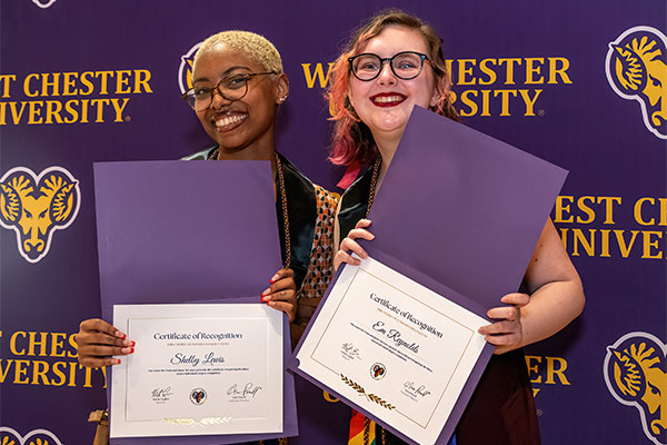 Students with certificate of recognition