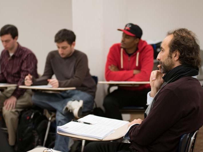 Graduate students in a classroom