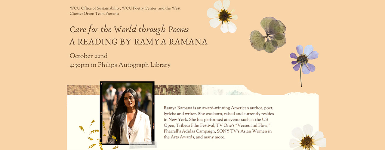 WCU Welcomes Poet Ramya Ramana to Campus for FREE Public Reading