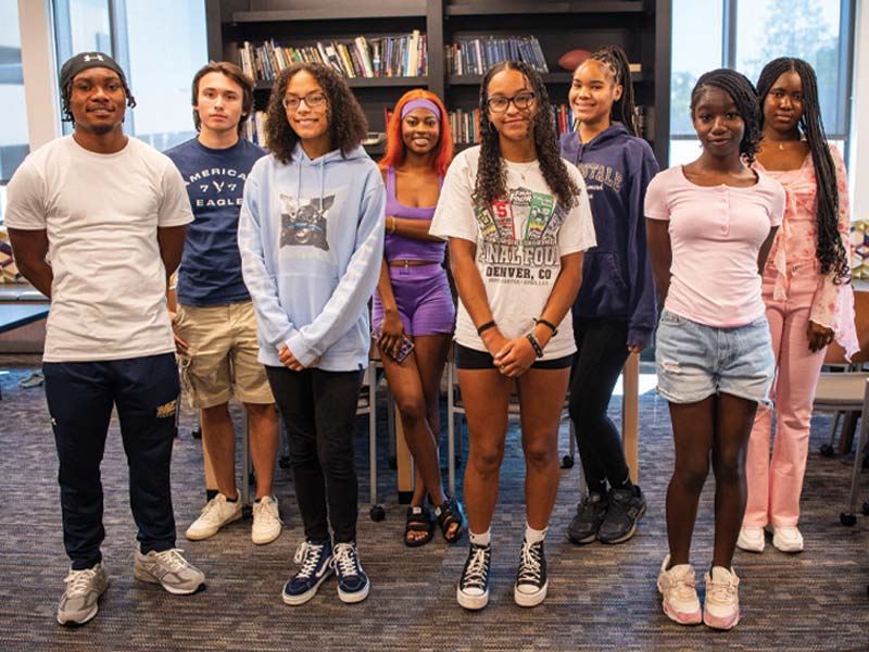 Pictured (L-R) are Keystone scholars Samuel Smalls, Jesus Alejandro Agelvis, Candace Brewer, Mah-Binto Traore, Sofie Voldstad, Charlize Crosby, Marian Kosh Quisiah, and Comfort Johnson.