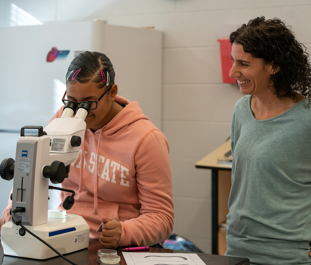 Jessica Sullivan-Brown, assistant professor of biology, with “scientists in training.”