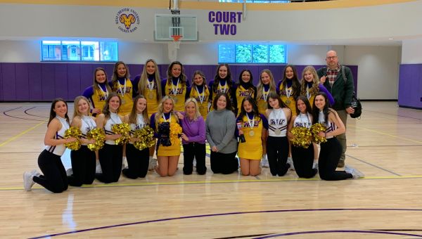 The WCU Cheerleading and Dance Teams with FOX29's Jenn Frederick