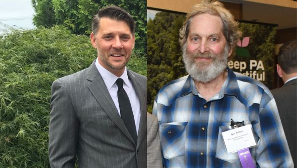 Josh Braid ’00, manager of Grounds Maintenance and Moving Services, and Nur Ritter, stewardship manager of the Robert B. Gordon Natural Area for Environmental Studies