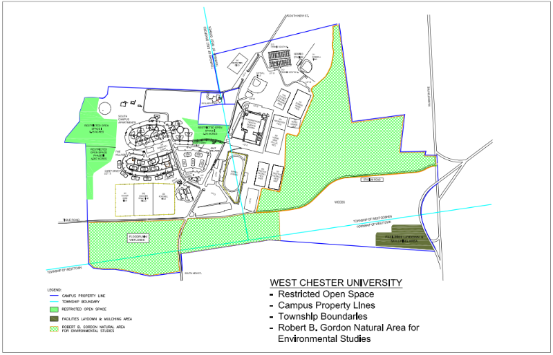 west chester university campus map duey center