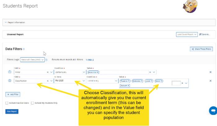 How to Run a Navigate Report to Identify Majors and Minors in Your Department 2