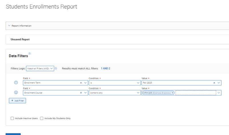 Creating a Student List by Course 2