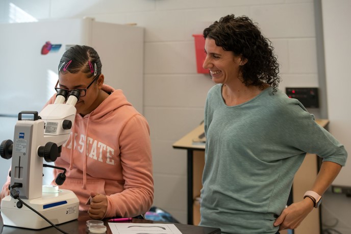 two people in a lab